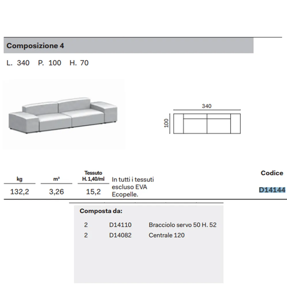 Novamobili 4-Sitzer-Sofa Avenue