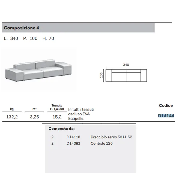 Novamobili 4-Sitzer-Sofa Avenue