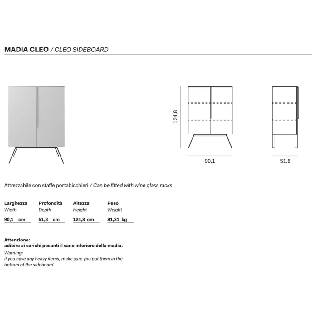 High sideboard Novamobili Cleo