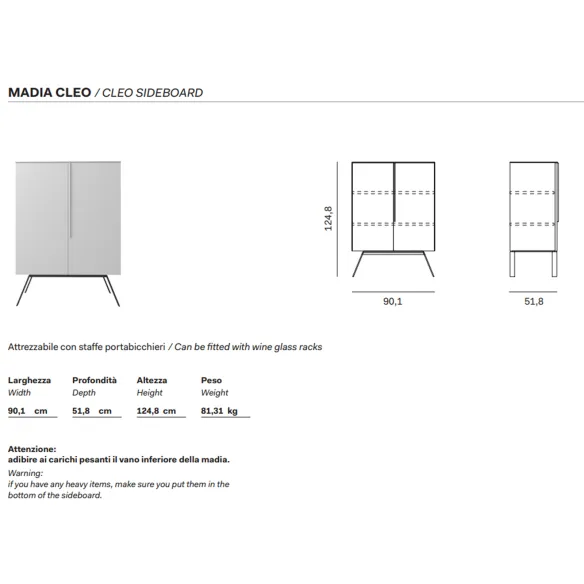 Hohes Sideboard Novamobili Cleo