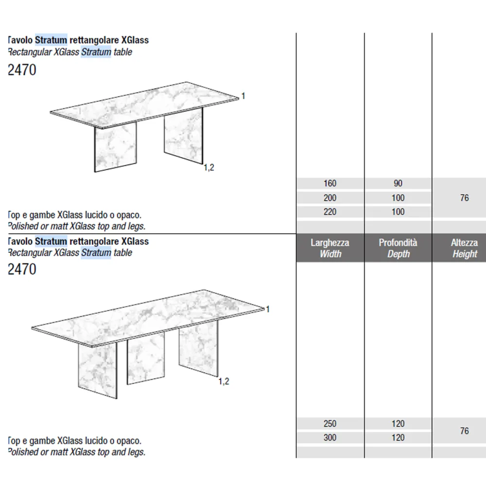 Lago Table Stratum XGlass