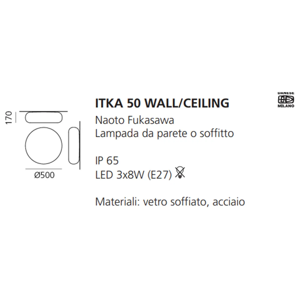Decken- / Wandleuchte Artemide ITKA 50