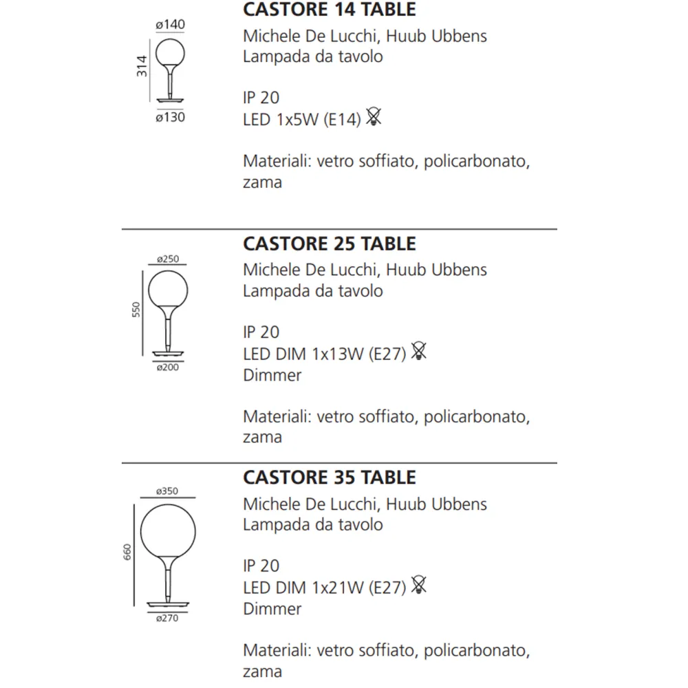 Tischleuchte Artemide Castore