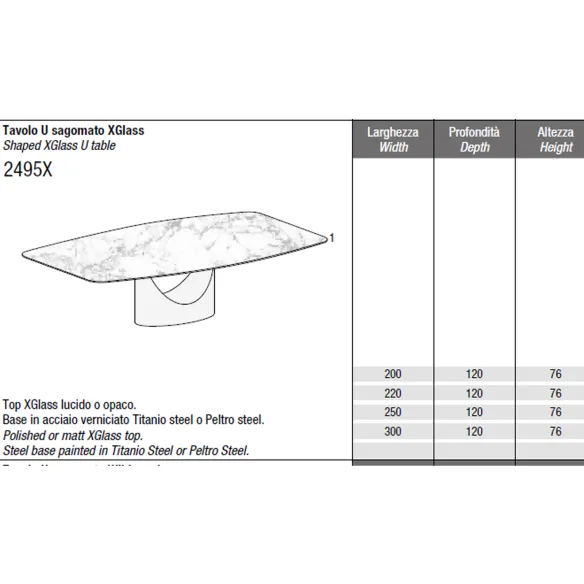 Lago Mesa de barril U - XGlass