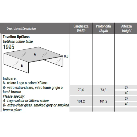 Lago Square Coffee Table UpGlass