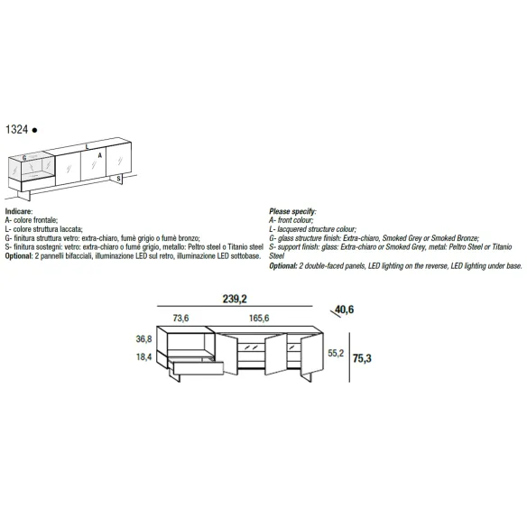 Lago Buffet 36e8 Glass 1324