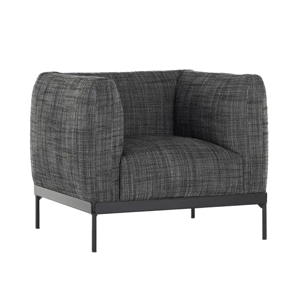 Kartell Asia Fauteuil - Tissu coton structure B5 noir