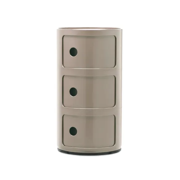 Kartell Componibili Klassische Kommode – 3 Schubladen – Taupe