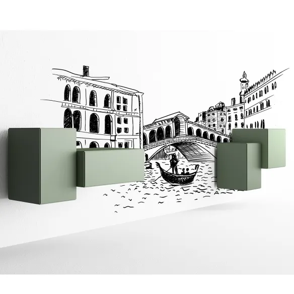 Wandcontainer / Nachttisch Minottiitalia Little Italy Mini - Rechts