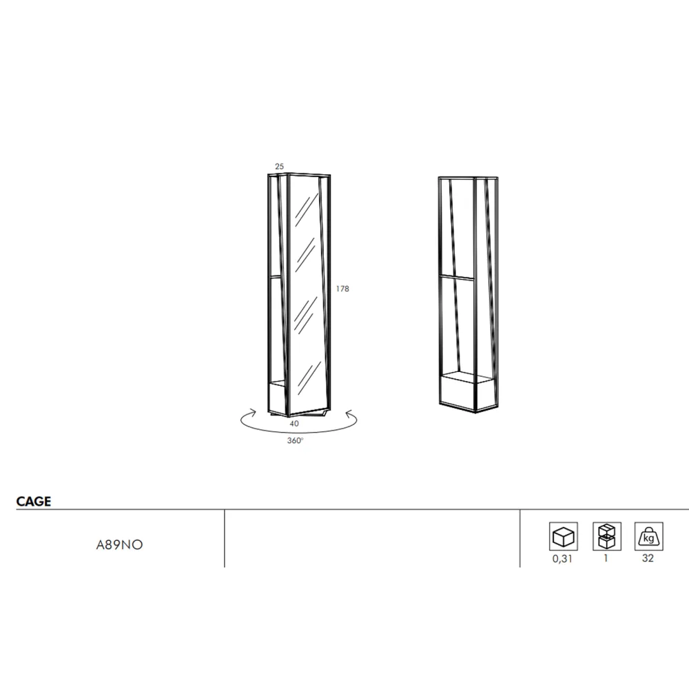 Miroir free-standing Minottiitalia Cage