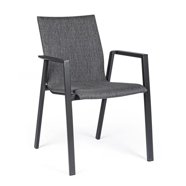 Bizzotto Odeon Sedia con braccioli - Antracite Grigio...