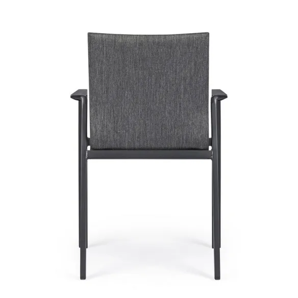 Bizzotto Odeon Sedia con braccioli - Antracite Grigio Scuro JX55