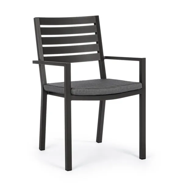 Bizzotto Helina Chair with armrests - Antracite