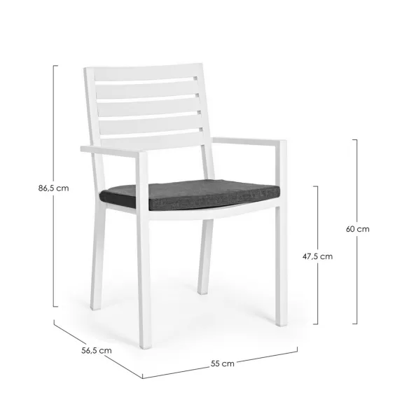 Bizzotto Helina Sedia con braccioli - Bianco