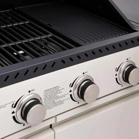 Bizzotto Merita Cuisinière à gaz - Beige et anthracite