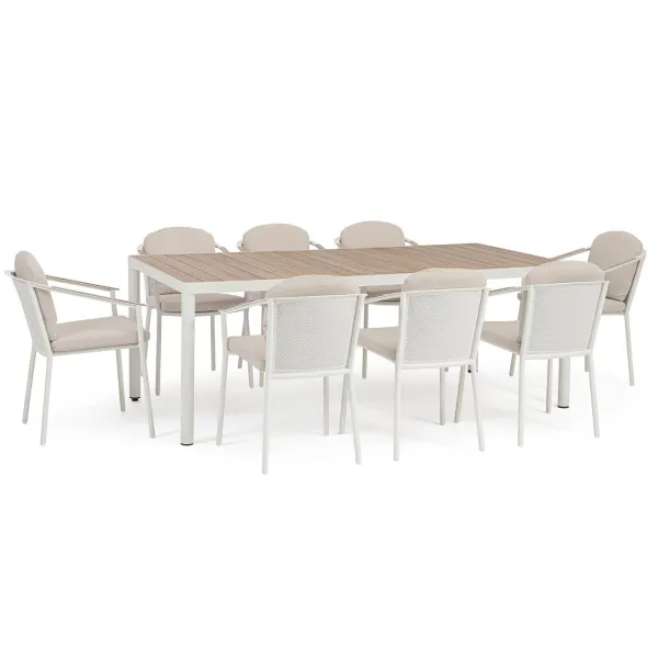 Bizzotto Ulises Conjunto de mesa + 8 sillas - Vapor YK15