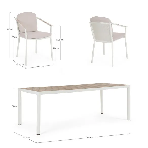 Bizzotto Ulises Table + 8 Chairs Set - Vapor YK15