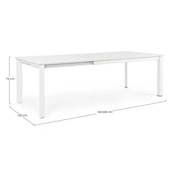 Bizzotto Konnor Table extensible - 160/240 x 100 cm - Blanc