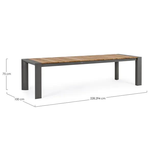 Bizzotto Cameron Ausziehtisch - 228/294 x 100 cm - Anthrazit