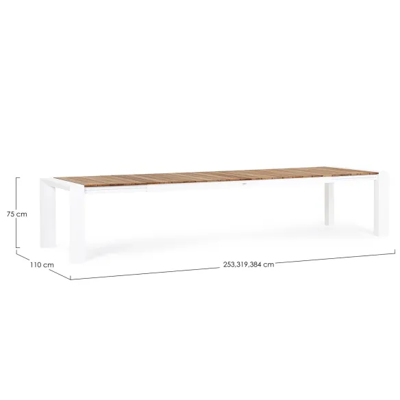 Bizzotto Cameron Mesa extensible 253/319/384 x 110 cm - Blanca
