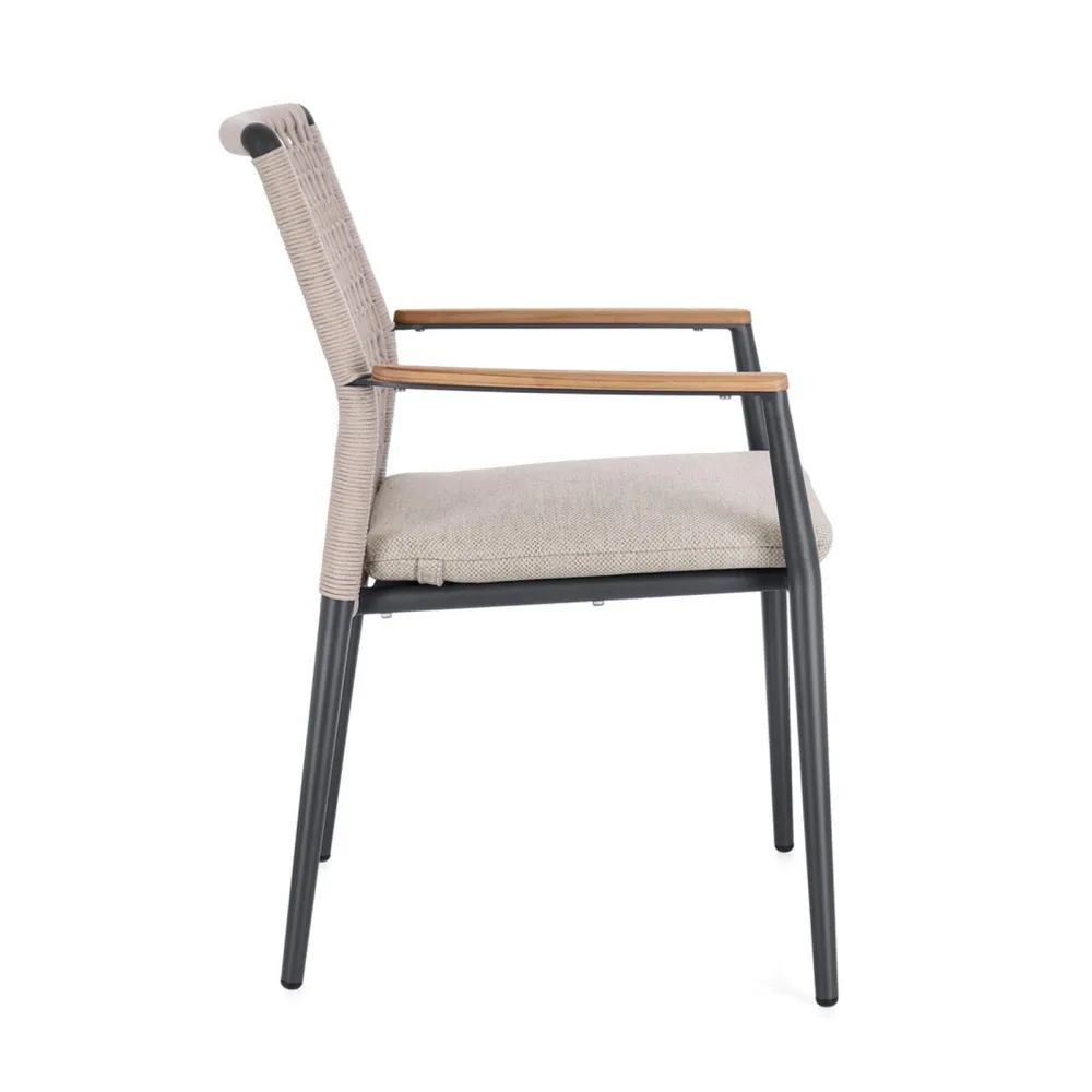 Bizzotto Maddox Chair with armrests - Anthracite