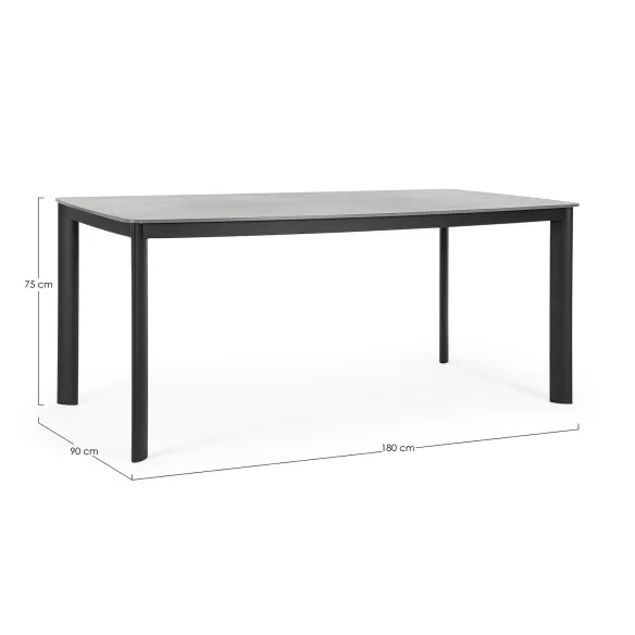 Bizzotto Alcora Tisch - 180 x 90 cm - Anthrazit