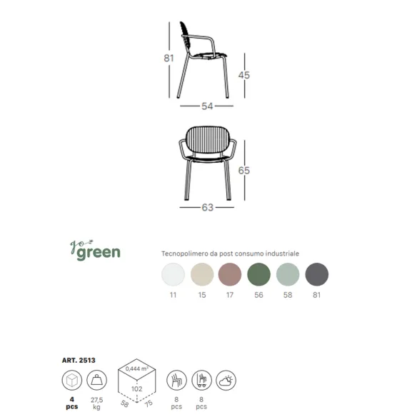 Sedia con braccioli SCAB Design Si-Si Vibes