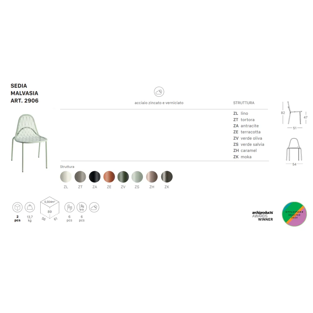 Sedia SCAB Design Malvasia