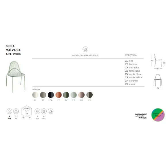Chaise SCAB Design Malvasia
