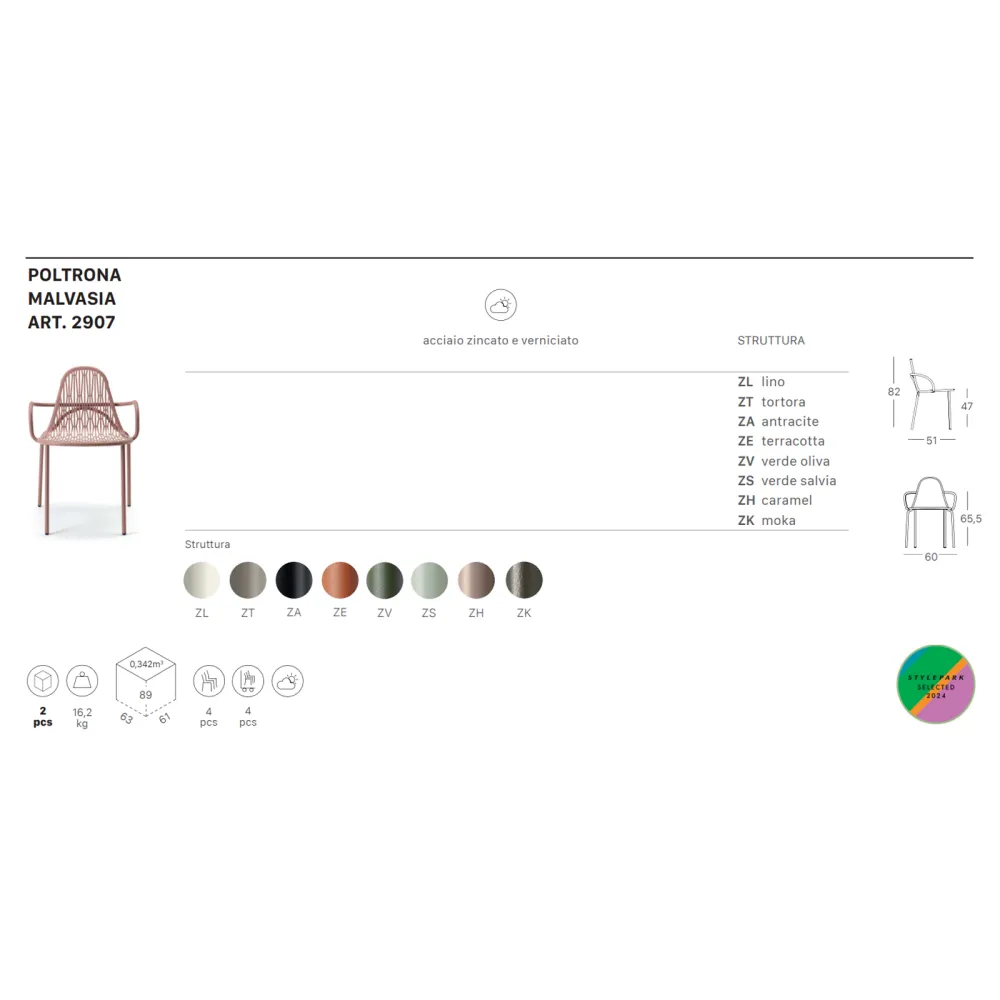 Chair with armrests SCAB Design Malvasia