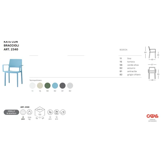 Silla con reposabrazos SCAB Design Kate
