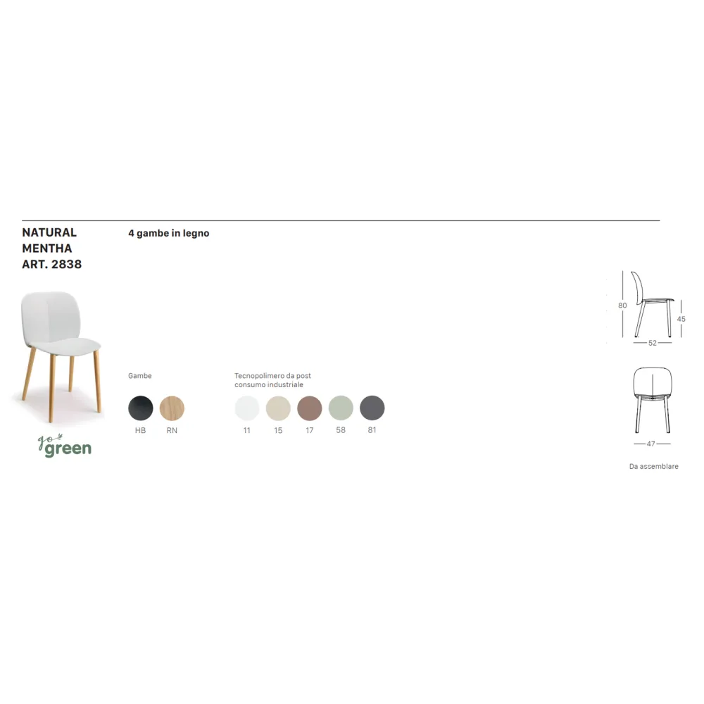 Chair SCAB Design Natural Mentha