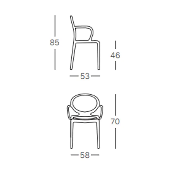 Chaise avec accoudoirs SCAB Design Gio