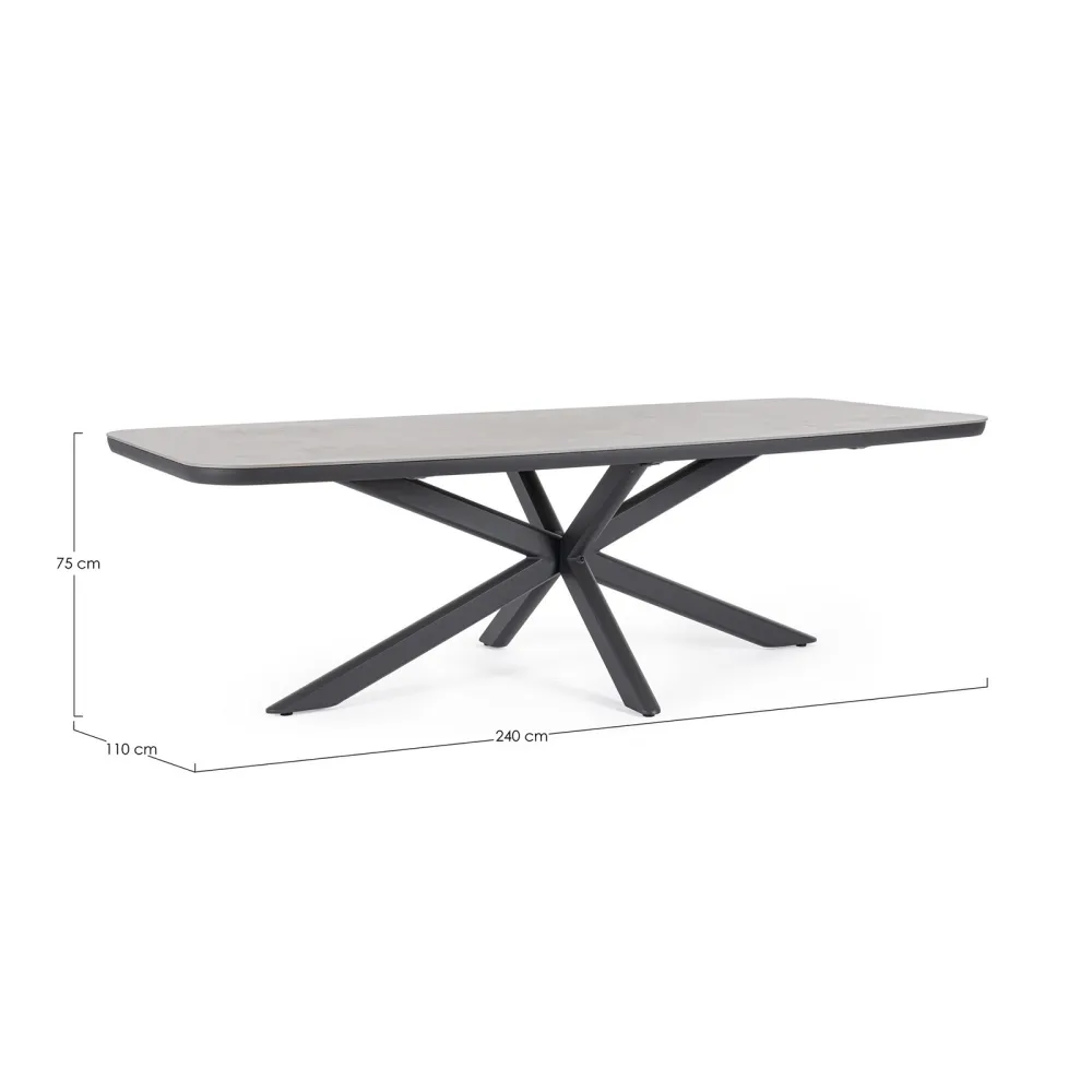Mesa Bizzotto Isacco - 240 x 110 cm - Antracita