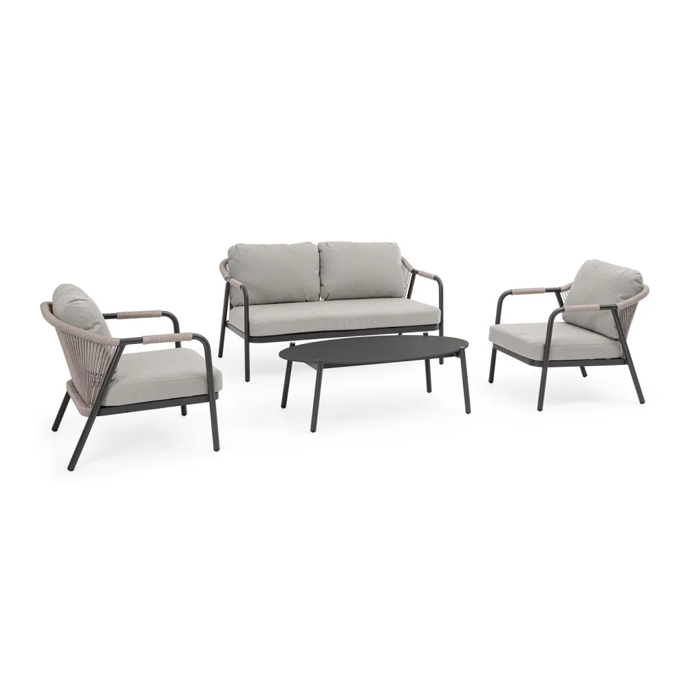 Bizzotto Miravet Set da giardino - Antracite/Khaki