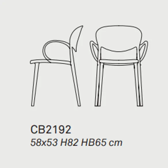 Connubia Abby Chair with armrests - P56P Terra Matt