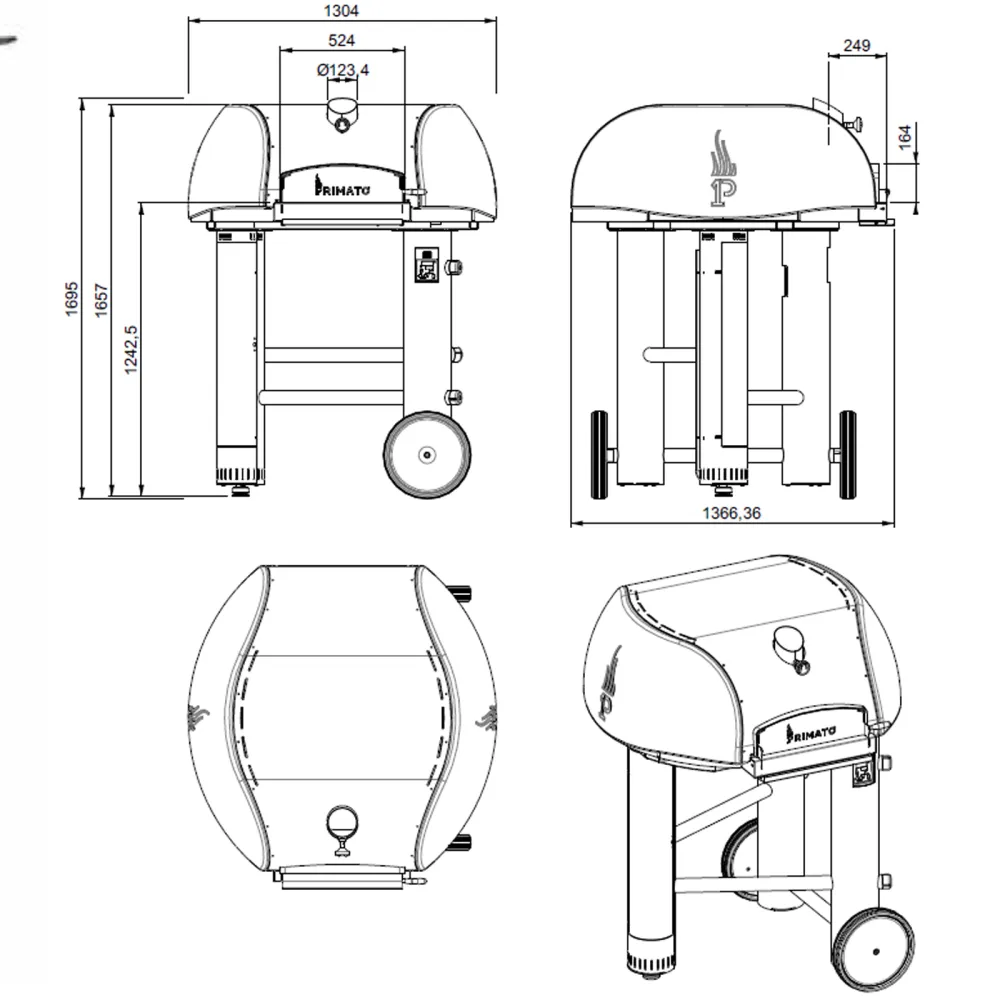 Primato Forno pizza a pellet Model P5