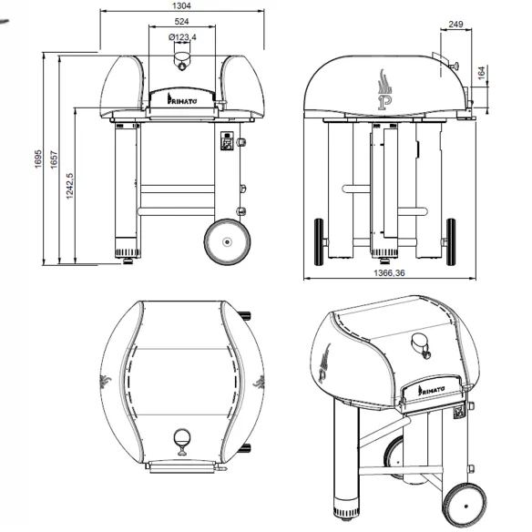 Primato Horno de pizza de pellets Model P5