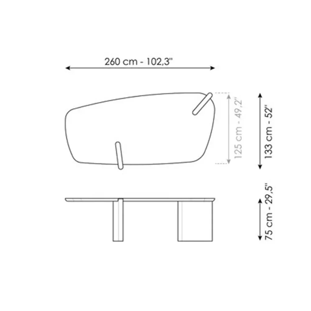 Bonaldo Flatiron Table - 260 x 133 x 75 h cm