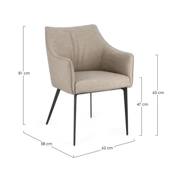 Bizzotto Russel Cloud Sessel mit Armlehnen – Taubengrau