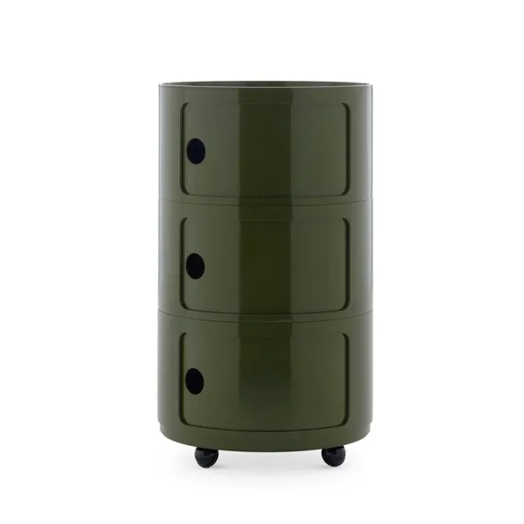 Kartell New Big Componibili Chest of Drawers with Wheels - 3 Drawers - Green