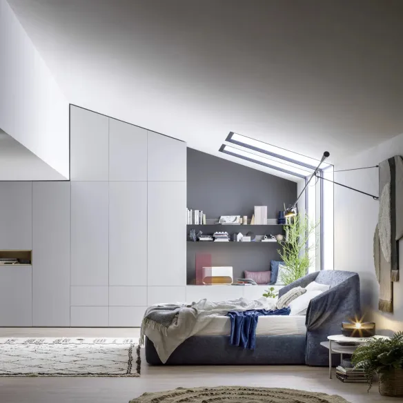 Novamobili Hide Lit avec conteneur - 160 x 200 cm - Sky blue