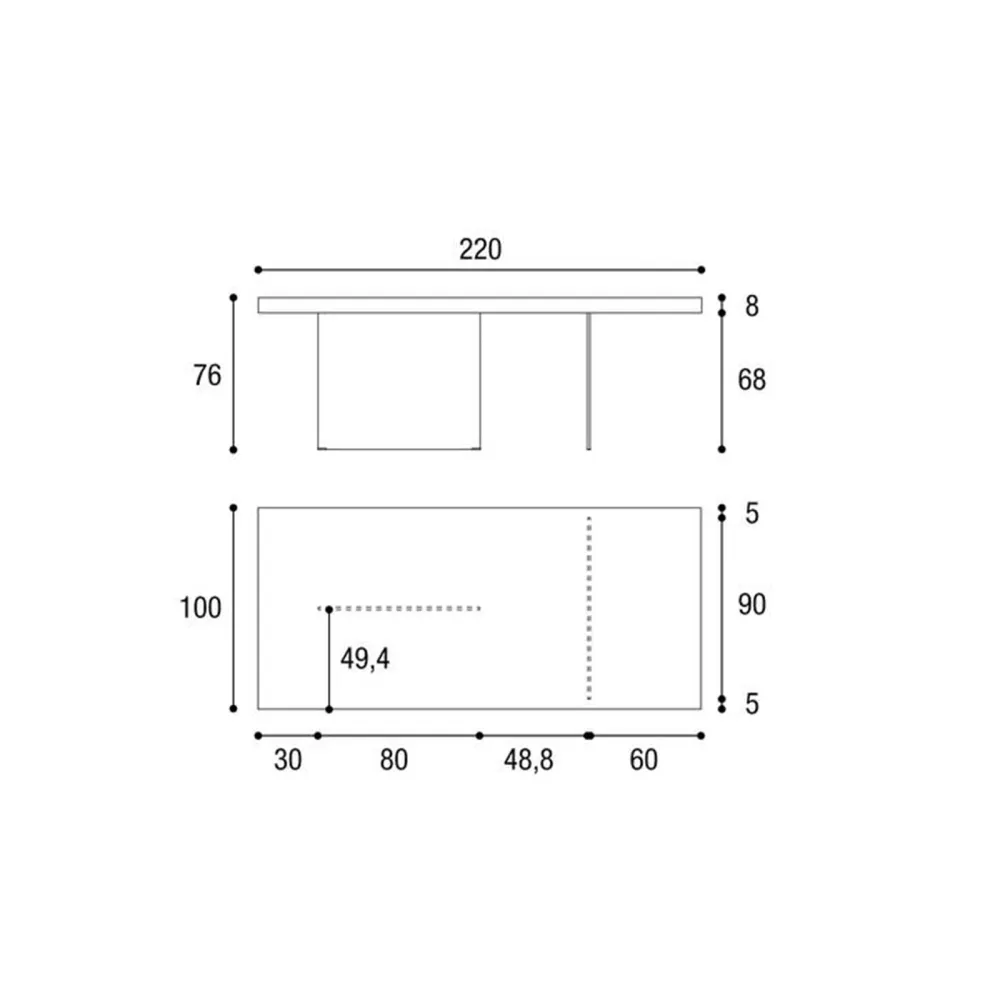 Lago Table Air Wildwood - 220 x 100 x 76 h cm -...