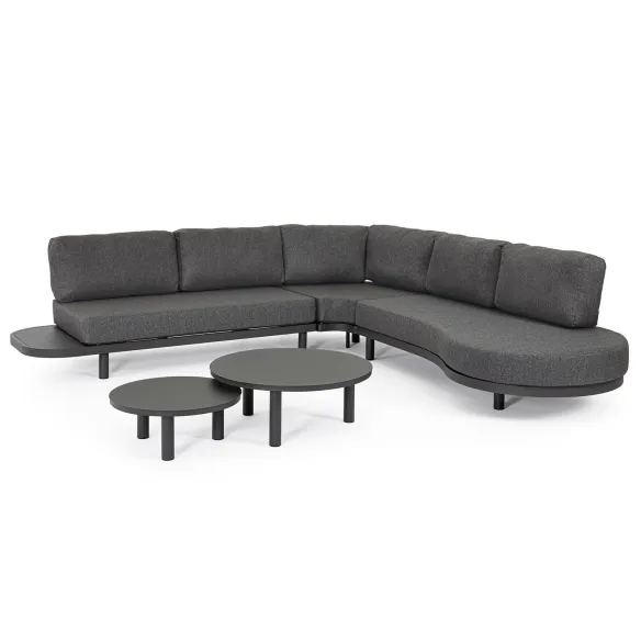 Bizzotto Hercules Corner living room set with coffee table - Anthracite