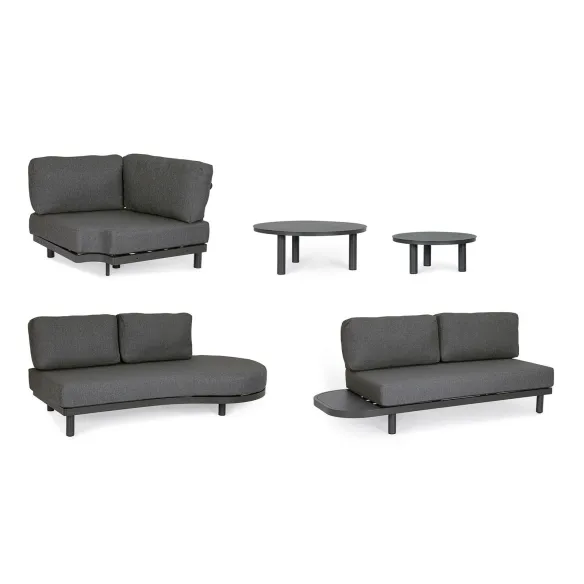 Bizzotto Hercules Salon d'angle avec table basse - Anthracite