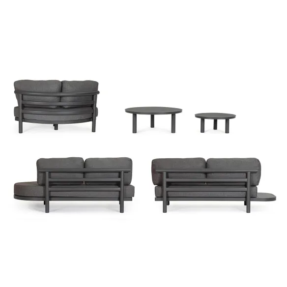 Bizzotto Hercules Salon d'angle avec table basse - Anthracite