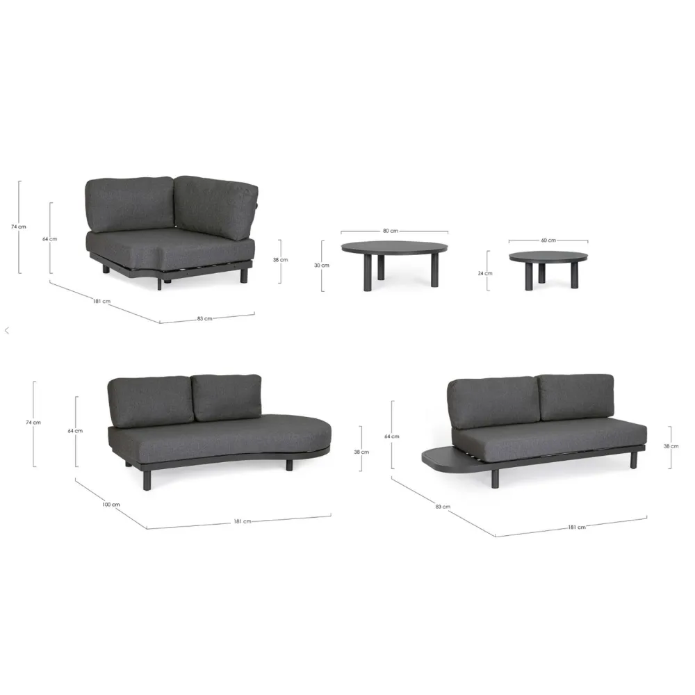 Bizzotto Hercules Conjunto de sala de estar...