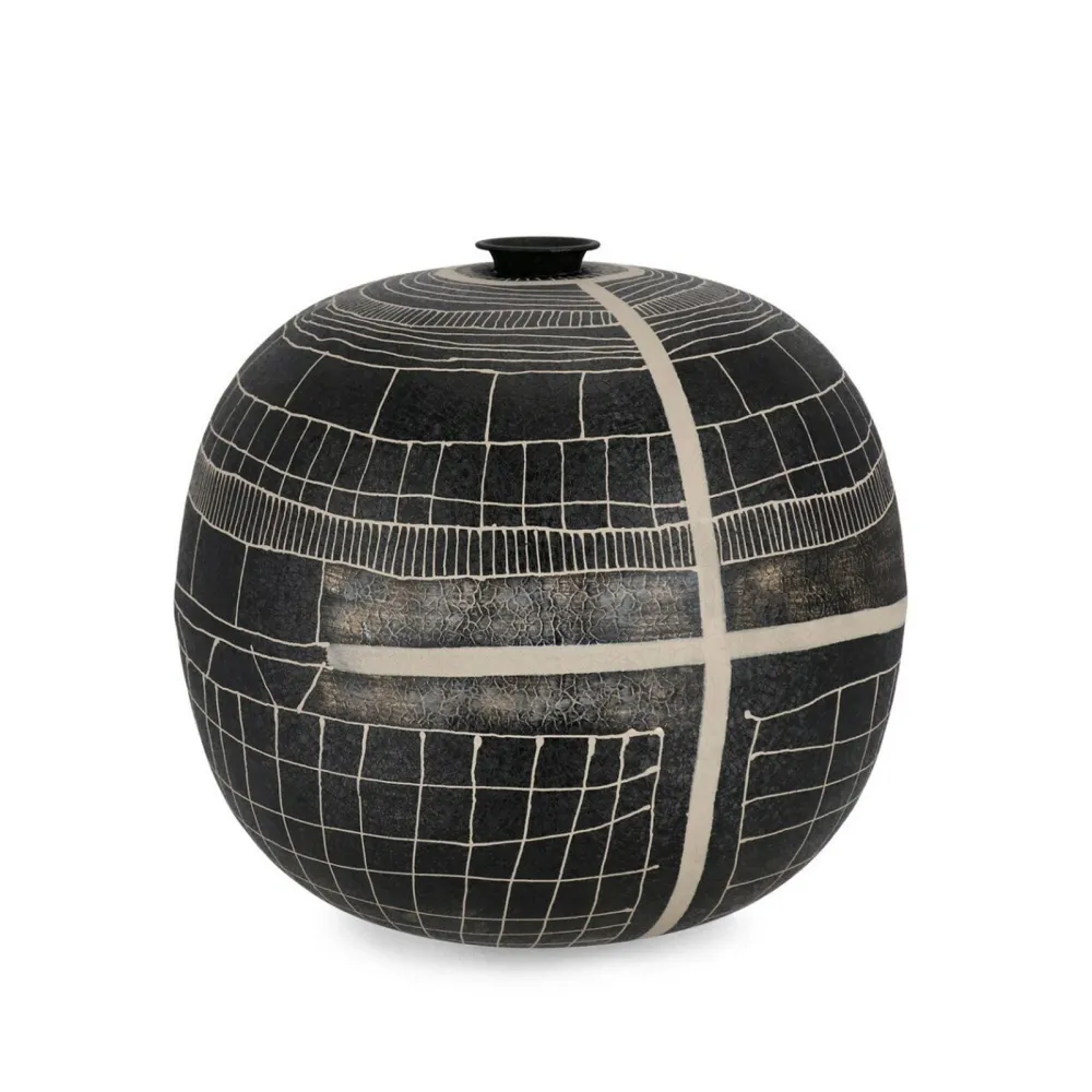 BIZZOTTO Siva Vase - 39 cm - Nero