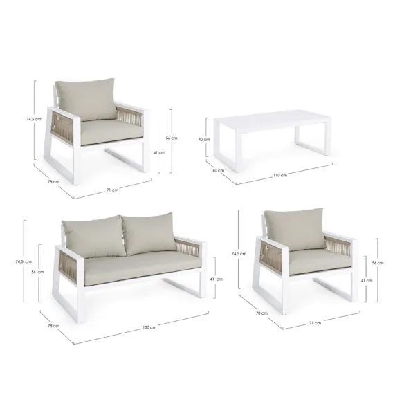 Bizzotto Captiva Conjunto de salón de exterior - Peyote