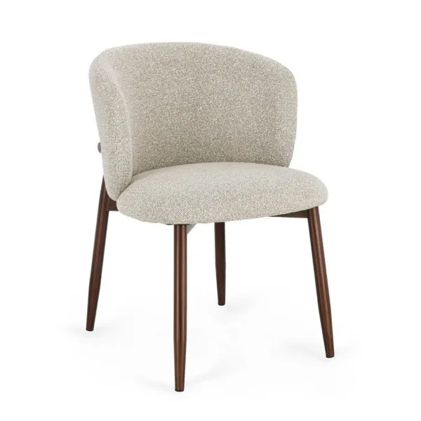 BIZZOTTO Amalia Sedia - Gambe Noce - Rivestimento Beige